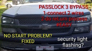 PASSKEY 3/SECURITY  SYSTEM BYPASS! No start issue? CHEVY/GMC 1500,2500,3500