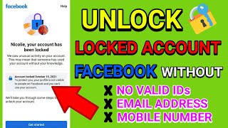 HOW TO UNLOCK FACEBOOK ACCOUNT WITHOUT IDENTITY? FACEBOOK ACCOUNT LOCKED RECOVER 2021