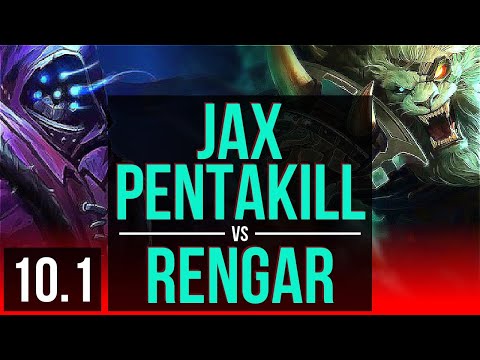 JAX vs RENGAR (TOP) | Pentakill, 3 early solo kills, Legendary, KDA 19/3/3 | BR Diamond | v10.1