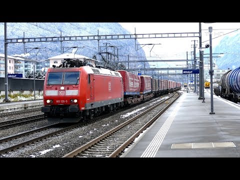 Altdorf - last exit / Züge auf der Gotthardbahn-Winter 2017