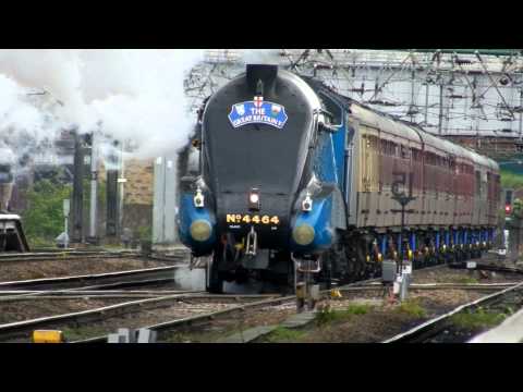 LNER Class A4 No. 4464 "Bittern" passes Doncaster with a charter to Edinburgh Waverly.