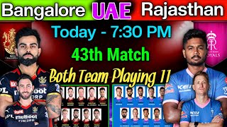 IPL 2021 | Royal Challengers Bangalore vs Rajasthan Royals Playing 11 | RCB vs RR | RR vs RCB