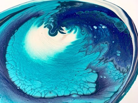 EXTREME Sheen BLUE CELLS! Acrylic Fluids Technique DecoArt- Easy for Beginners!