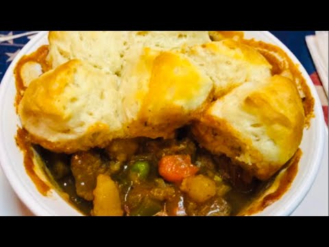 BEEF POT PIE with Biscuits recipe