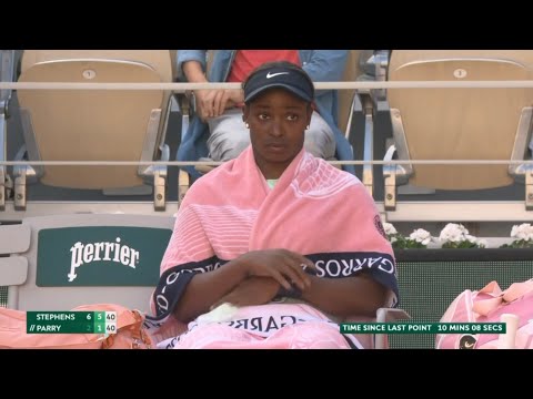 French Open Drama match stopped due to fan Diane Parry vs Sloane Stephens Roland Garros Live Tennis