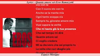 Lyrics   Quanto amore sei Eros Ramazzotti