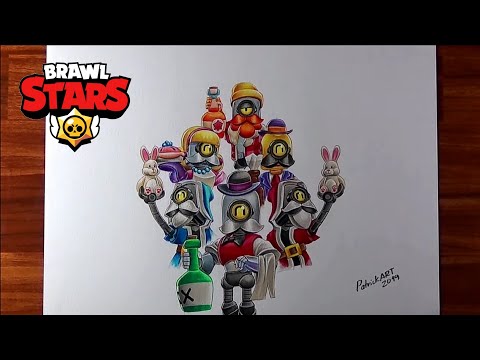 Dibujando a Barley de Brawl Stars junto a todas sus Skins | PatrickART