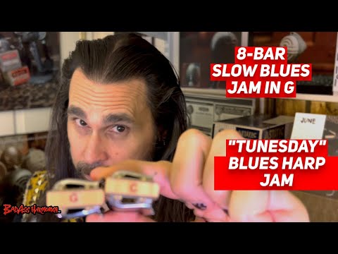How To Not Suck with a Slow 8-bar Blues in G🎵- Blues Harmonica Jam  - Blues Harp Licks  Tunesday 101