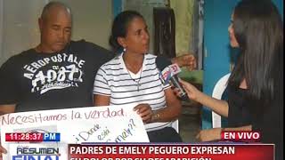 Padres de Emely Peguero expresan su dolor por la desaparición de la menor