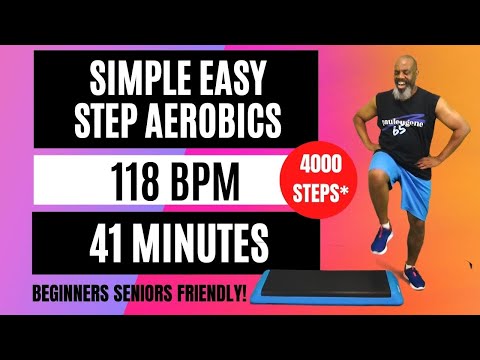 Simple Easy Fun Step Aerobics Workout | Beginners Senior Friendly | 118 BPM | 41 Min | 4000 Step*