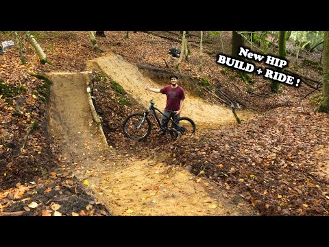 BUILDING and RIDING This NEW HIP in our Backyard Downhill Track!