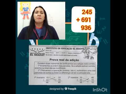 Disciplina: Matemática.        Assunto: Prova real adição. Data: 16/03/2021