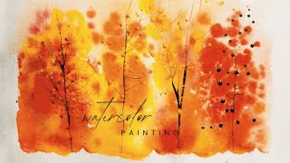 Easy Autumn Watercolor Painting for Beginners | Simple Painting