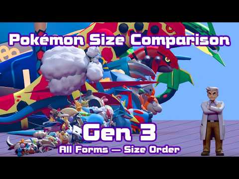 Pokemon Size Comparison - Gen 3 - All Forms - Size Order