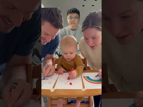 Baby Was NOT Happy… Until Daddy Brought THIS! 😂🖍️ #familyfun #cutebaby