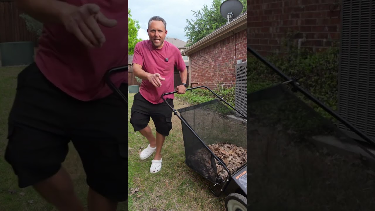 Why Didn’t I Buy This Sooner?! 😅 - Vevor lawn sweeper #vevor #yardwork #springcleaning #yardtools