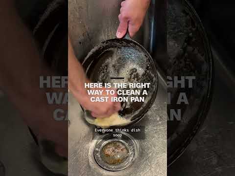 Most people think you can't use soap on a cast iron pan but they are wrong