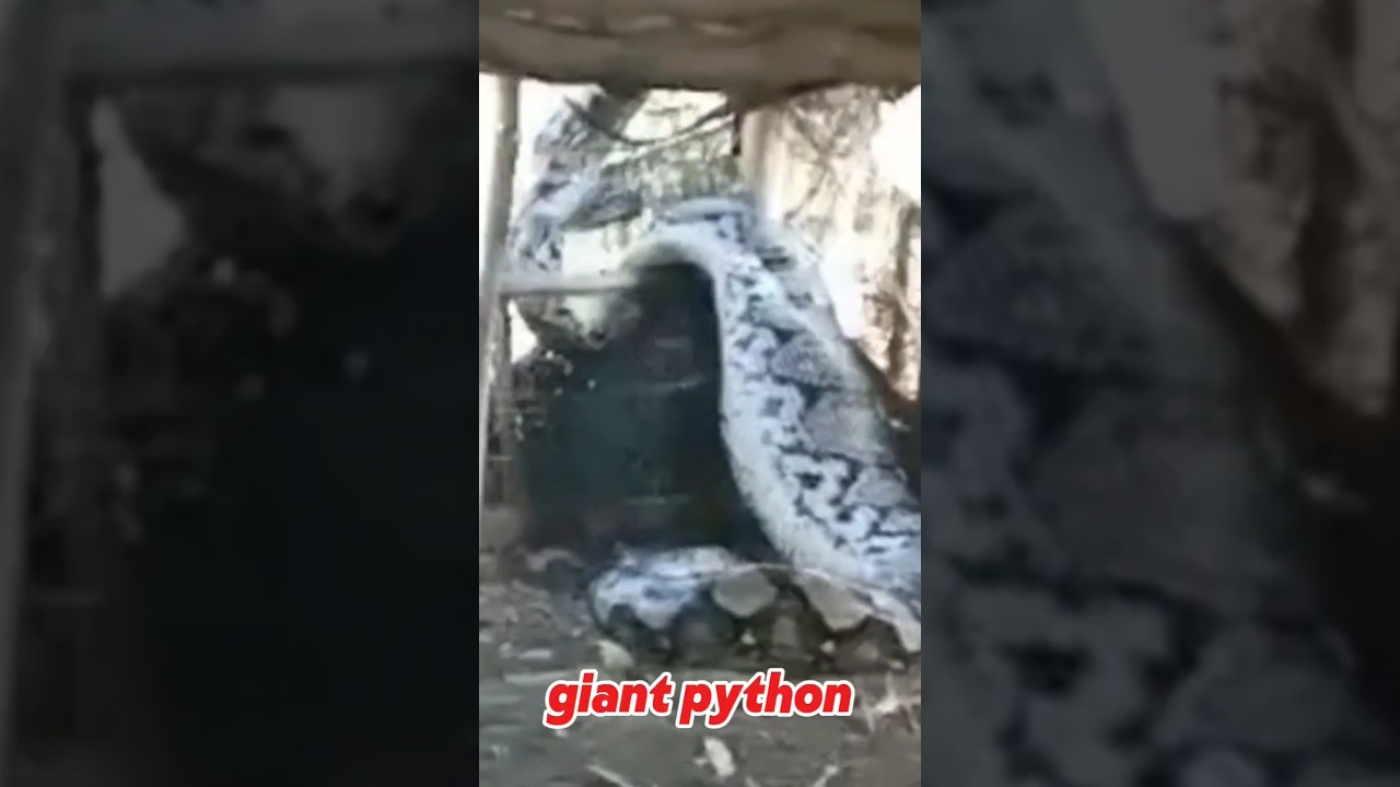 this is a giant python that has just swallowed a mother cow #python #giantpython