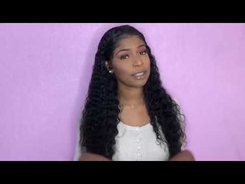 Deep Curly Wig 13x4 Lace Frontal Human Hair Wig 180% 13x6 HD Transparent Lace Wig Color 4