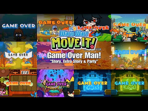 Warioware Move it! - All Game Over Scene! Including Story, Extra Story & Party - Switch