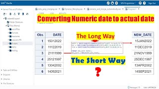 Converting Date Values Stored as Numbers to Actual Dates in SAS | Learnerea
