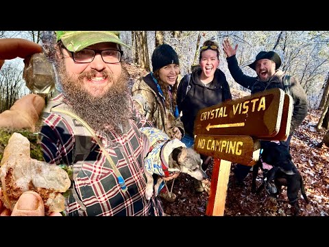 It’s raining crystals! Crystal Vista in the snow with @LoveHut4Life and @NomadderWhereVan