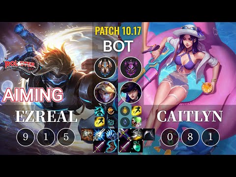 KT Aiming Ezreal vs Caitlyn Bot - KR Patch 10.17