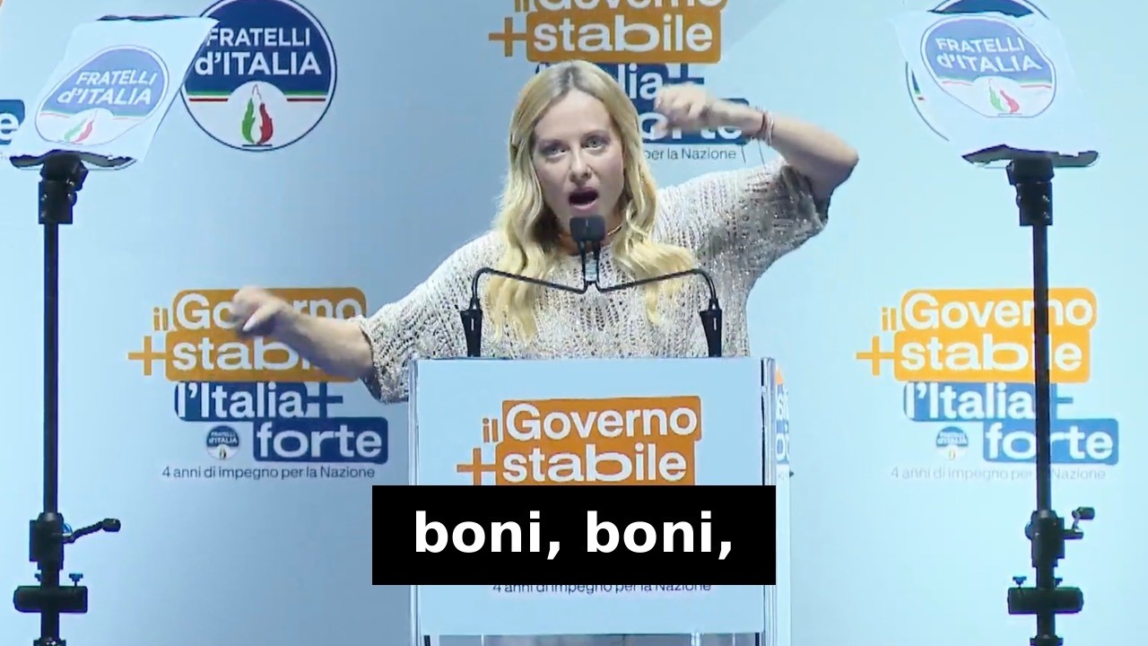 GIORGIA MELONI ATTACCA DURAMENTE BONACCINI: "GLI OPERAI A LORO FANNO ORRORE"