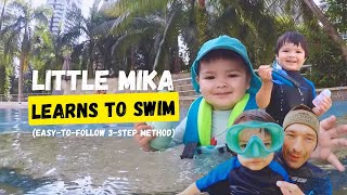 3yo little Mika learns to Swim (Episode 2) - Swimming program for kids 🌊🐠