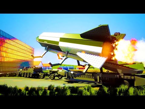 HUGE GUIDED MISSILE DESTROYS NUCLEAR BASE AND CITY! - Brick Rigs Workshop Creations Gameplay