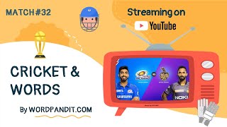 IPL-2020 Match-32 | MI vs KKR | Mumbai Indians vs. Kolkata Knight Riders [Learn Words with WP]