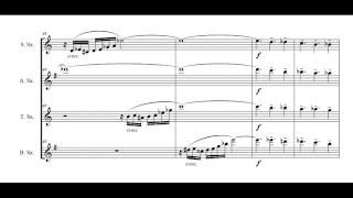 &quot;Bachiazzola&quot; - for saxophone quartet  (score on video)