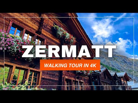 Zermatt, Switzerland Walking Tour 4K | Matterhorn 🇨🇭 Swiss Alps | Ambient Subtitles | 500ml Travel