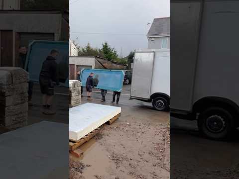 Installing 125kg 3 meter flat skylights #roof #flatroof #skylights #windows #building #lights