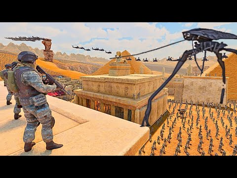 1,000,000 ALIENS LAY SIEGE TO EGYPTIAN CITY vs HUMAN ARMY DEFENSE | UEBS 2