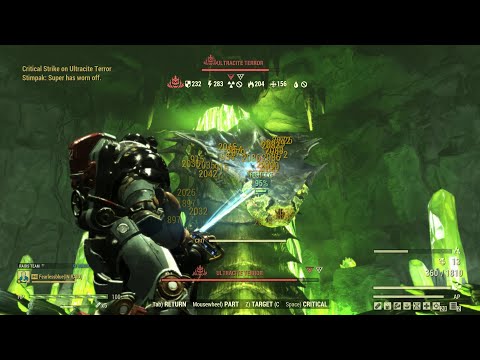 Fallout 76: Burning Springs PTS - Testing the Furious Gauss Minigun (PA) (With Bleed) VS The Terror