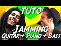 Bob Marley (Jamming) - How to really play Guitar + Piano + Bass - Best on Youtube !