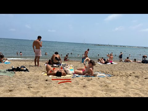 Barcelona Beach 19/07/2023-full of people and lots of Tourist #travel #youtubeshort #youtube