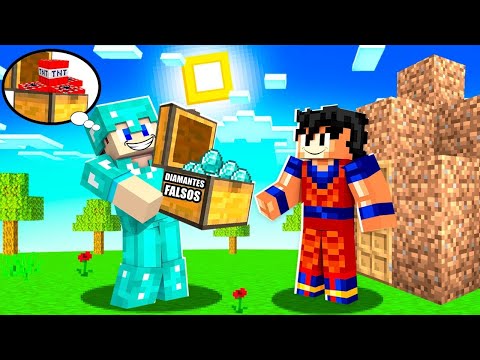 ENGANEI MEU AMIGO COM DIAMANTES FALSOS NO MINECRAFT! (Armadilha)