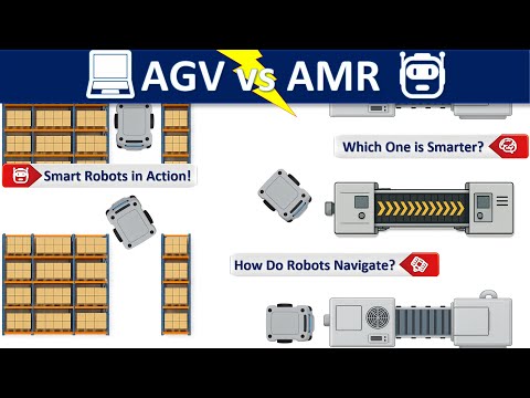🤖AGVs vs AMRs | Future of Industrial Automation ! #automation #agv #amr #robot #industrialautomation