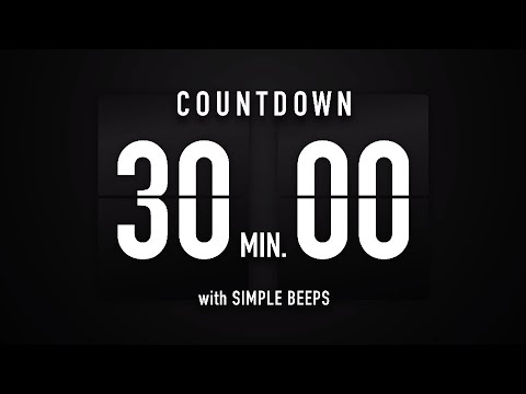 30 Minute Countdown Timer 🕙 Flip Clock with Simple Beeps 🔊🖤