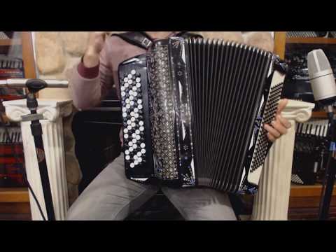 3702 - Decorated Black Universal Chromatic Button Accordion C System LMMM 87 120 $1999