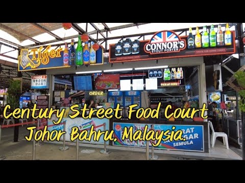 Excursão gastronômica em Johor Bahru: Century Street Food Court, Johor Bahru, Malásia.
