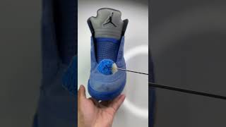 Blue dye suede shoes Jordan Restoration