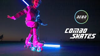 Neon Combo 2in1 Inline & Quad Skates ⚡