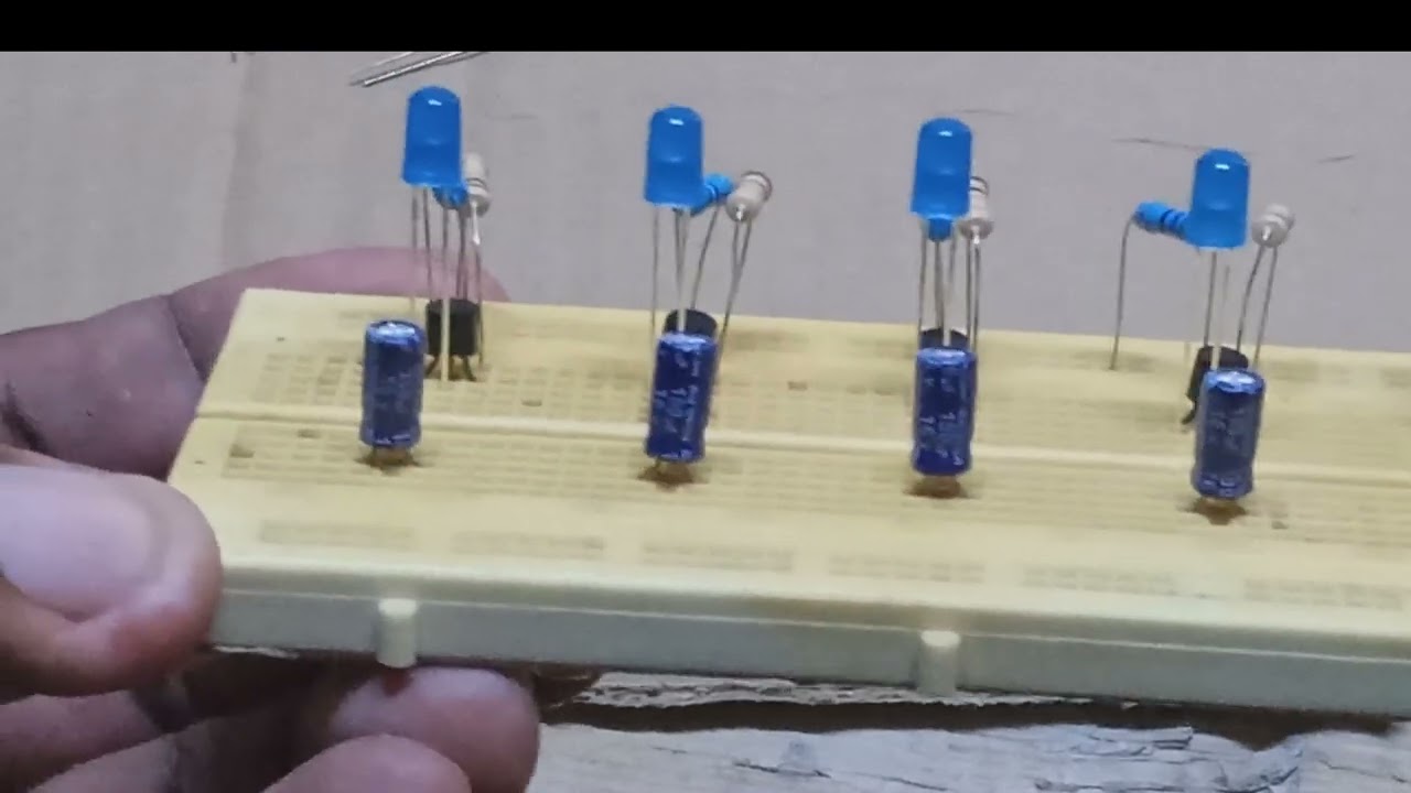 secuencia de luces led con solo transistores