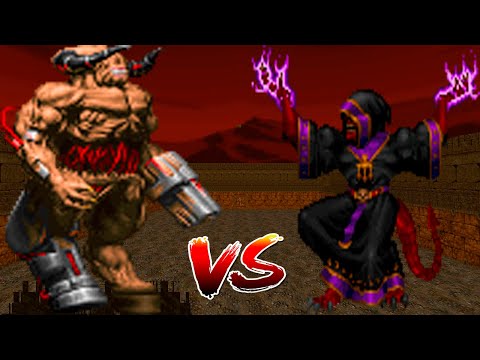 Cyberdemon vs Heresiarch - CROSSOVER FIGHT - DOOM vs HEXEN Monster Infighting