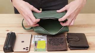 Шкіряна косметичка унісекс Grande Pelle 11572 зелений