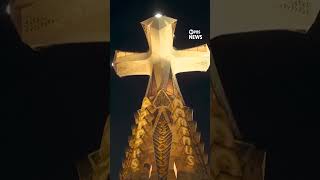 WATCH: Sagrada Familia Basilica illuminates during Pope Leo's video