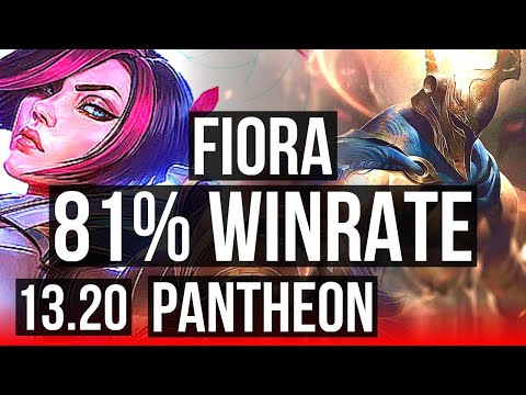 FIORA vs PANTHEON (TOP) | 81% winrate, 7 solo kills, 9/1/2, Godlike | KR Master | 13.20